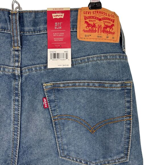 NWT Levi’s 511 Slim Jeans Boys 16, 28 x 30 - Picture 5 of 5
